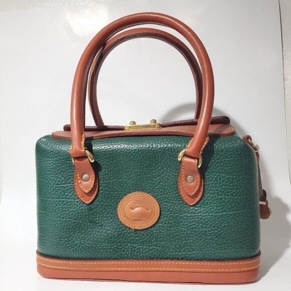 Doctor Bag Green & Tan Dooney Handbag Satchel Purse - Picture 2 of 8